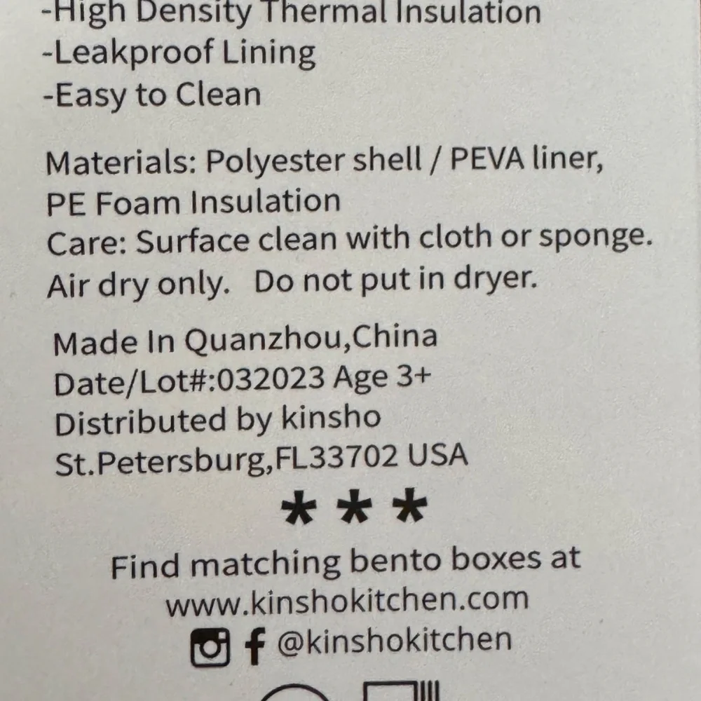 Kinsho Bento Blue Orange Dinosaur Insulated Lining Lunch Box Thermo Ice Pack NEW